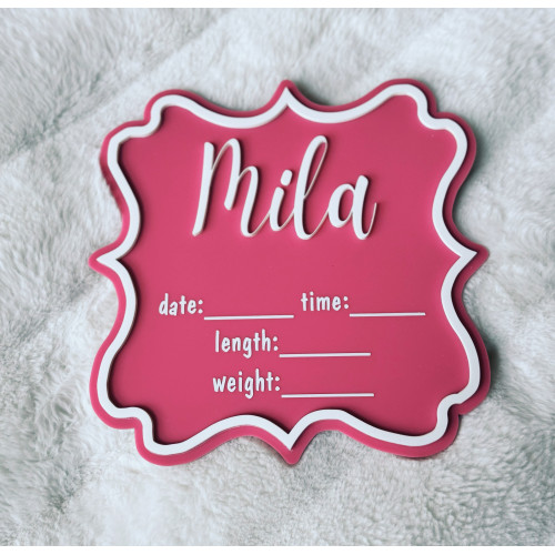 Baby Girl Birth Announcement Plaque