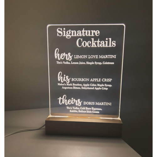 Bar Menu Sign LED Light